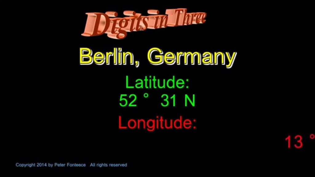 Picture of: Berlin Germany – Latitude and Longitude – Digits in Three – YouTube