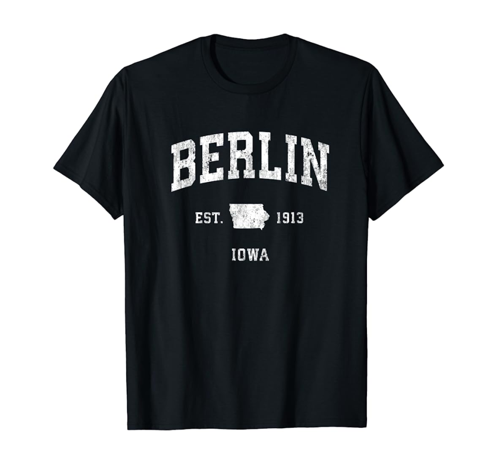 Picture of: Berlin Iowa IA Vintage Athletic Sports Design T-Shirt