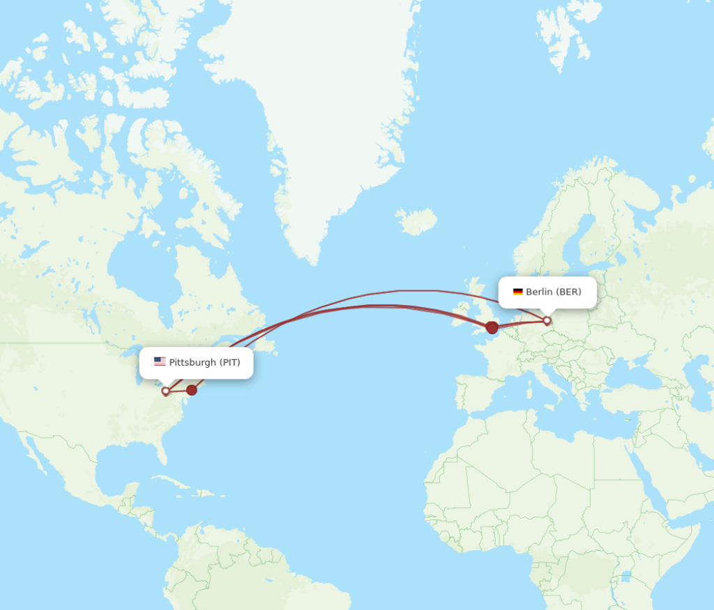 Picture of: Flights from Berlin to Pittsburgh, BER to PIT – Flight Routes