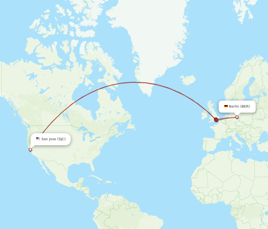 Picture of: Flights from Berlin to San Jose, BER to SJC – Flight Routes