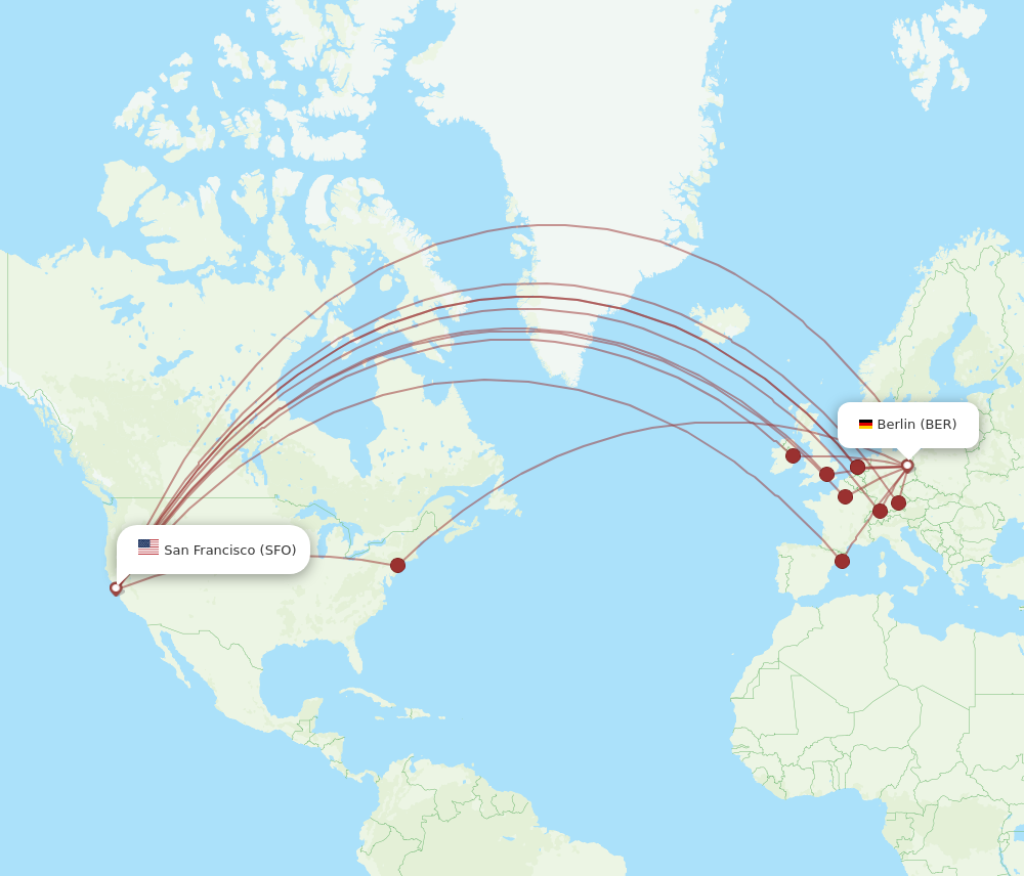 Picture of: Flights from San Francisco to Berlin, SFO to BER – Flight Routes