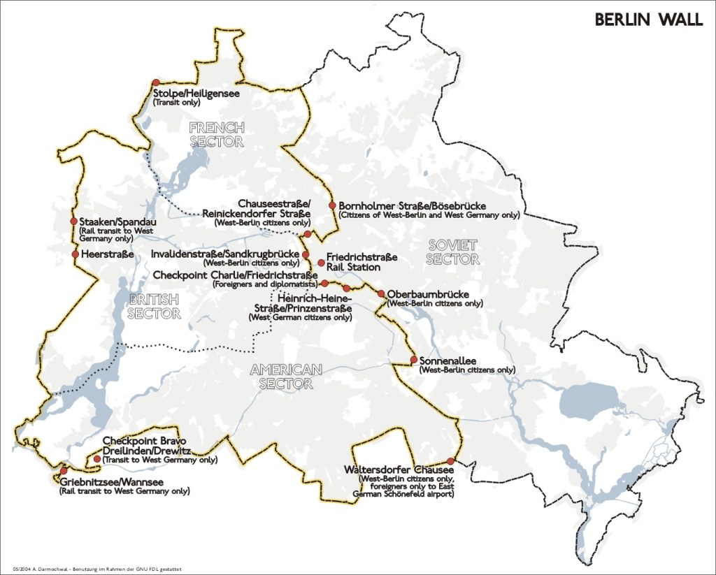 Picture of: Mapa y plano de la ubicación del muro de Berlín