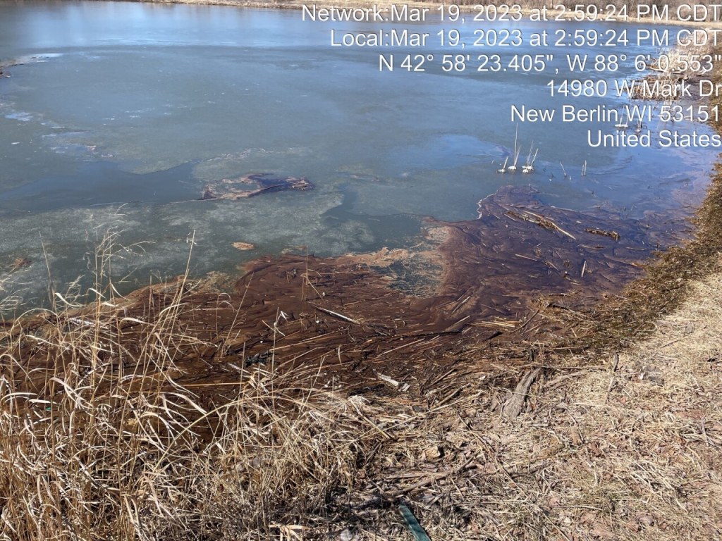 Picture of: New Berlin oil spill in stormwater pond, city says no known risks