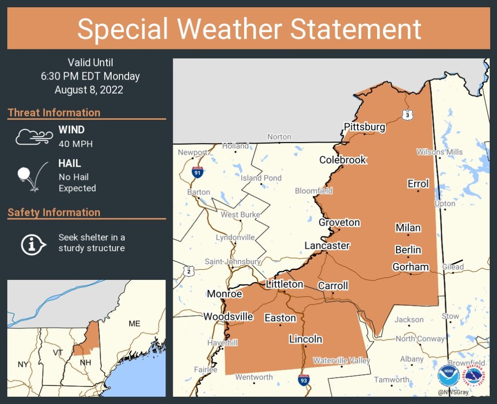 Picture of: NWS Gray on Twitter: “A special weather statement has been issued
